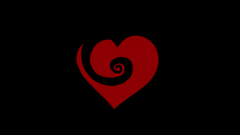 Rotes-Herz-Symbol,-Liebesschleifen-Animationsvideo,-Transparenter-Hintergrund-Mit-Alphakanal.
